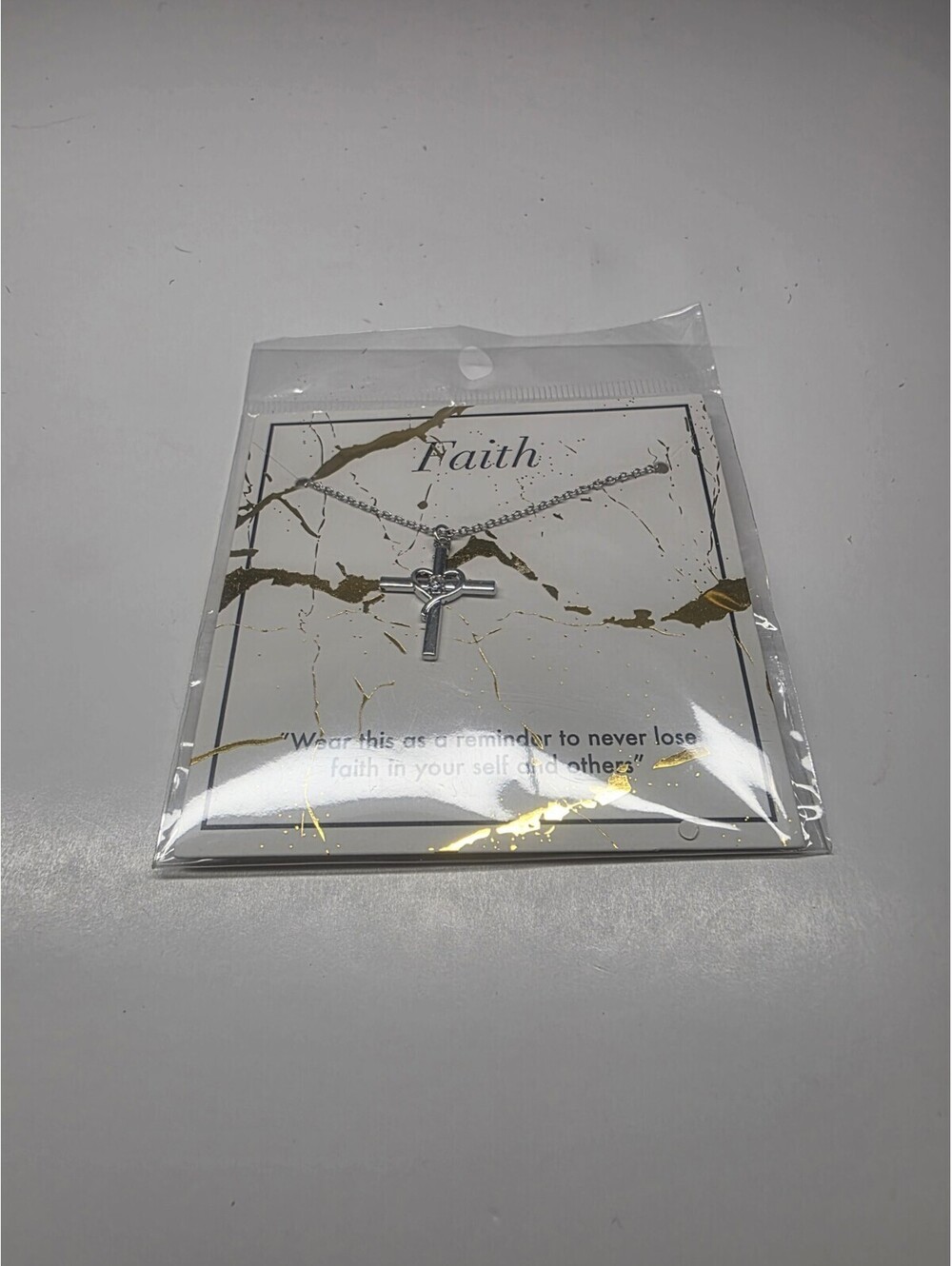 Simple Silver Plated Cross Pendant Necklace Women Men's Jewelry Gift